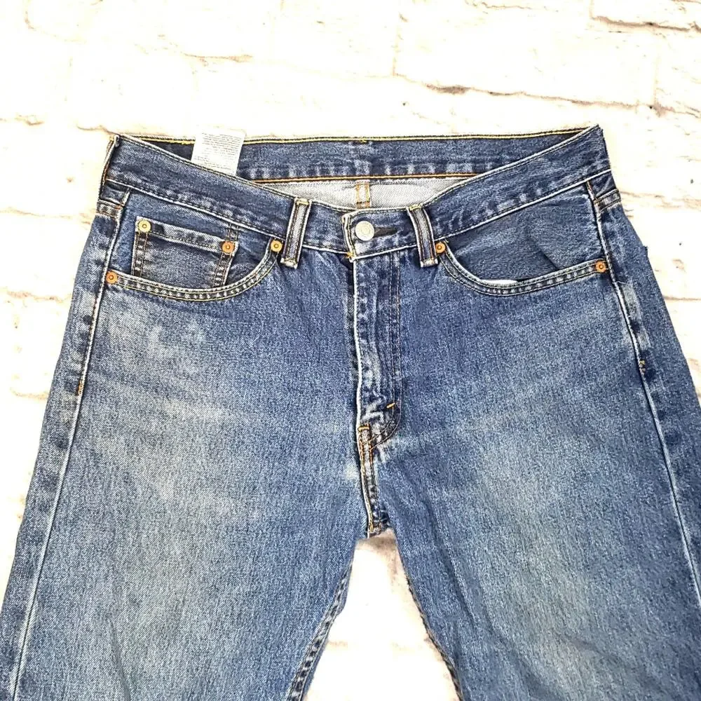 Levi's 505 Men's Jeans 33x30 Regular Straight Distressed Grunge 100% Cotton